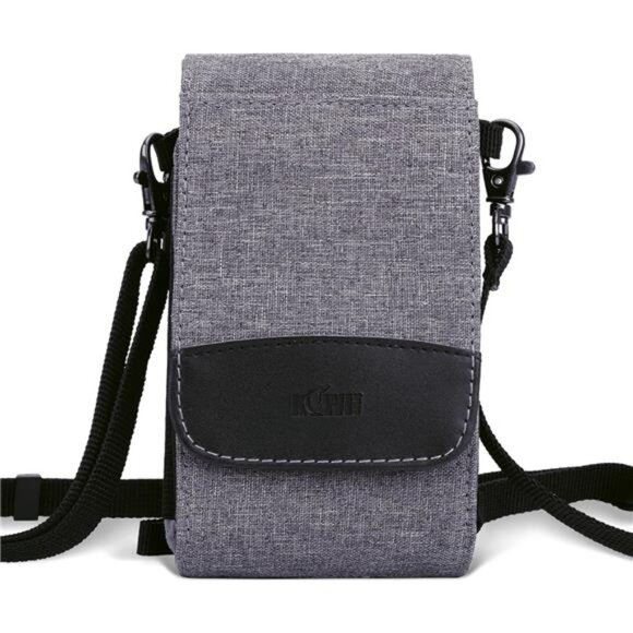 Dual-Layer Travel PouchBag with Shoulder Strap,Holder Case for iPhone Cell Phone